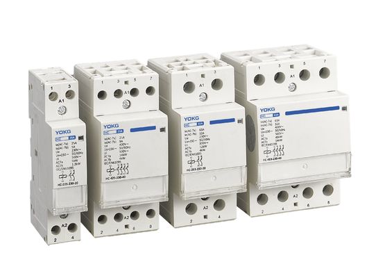 品質  3 Mini Modular Din Rail Mounted Contactor 2 Pole 25A 63A Household 4 Pole 工場